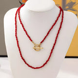 2 Piece Bohemian Beaded Necklace - Trendsi - Flyclothing LLC