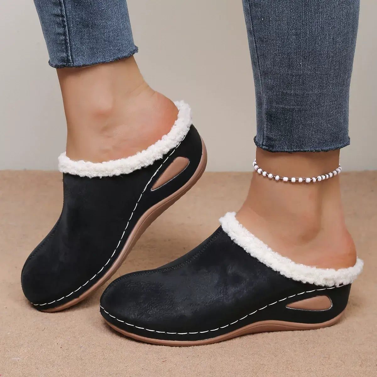 Plush Lined Wedge Slip-Ons - Trendsi - Flyclothing LLC