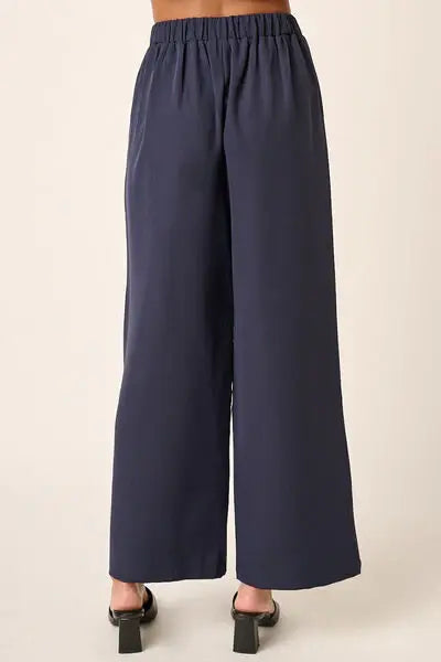 Mittoshop Inverted Pleat Detail Wide Leg Pants - Trendsi - Flyclothing LLC