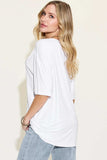 Basic Bae Full Size Bamboo V-Neck Drop Shoulder T-Shirt - Trendsi - Flyclothing LLC