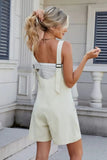 V-Neck Adjustable Strap Romper - Trendsi