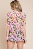BOMBOM Floral Round Neck T-Shirt - Trendsi