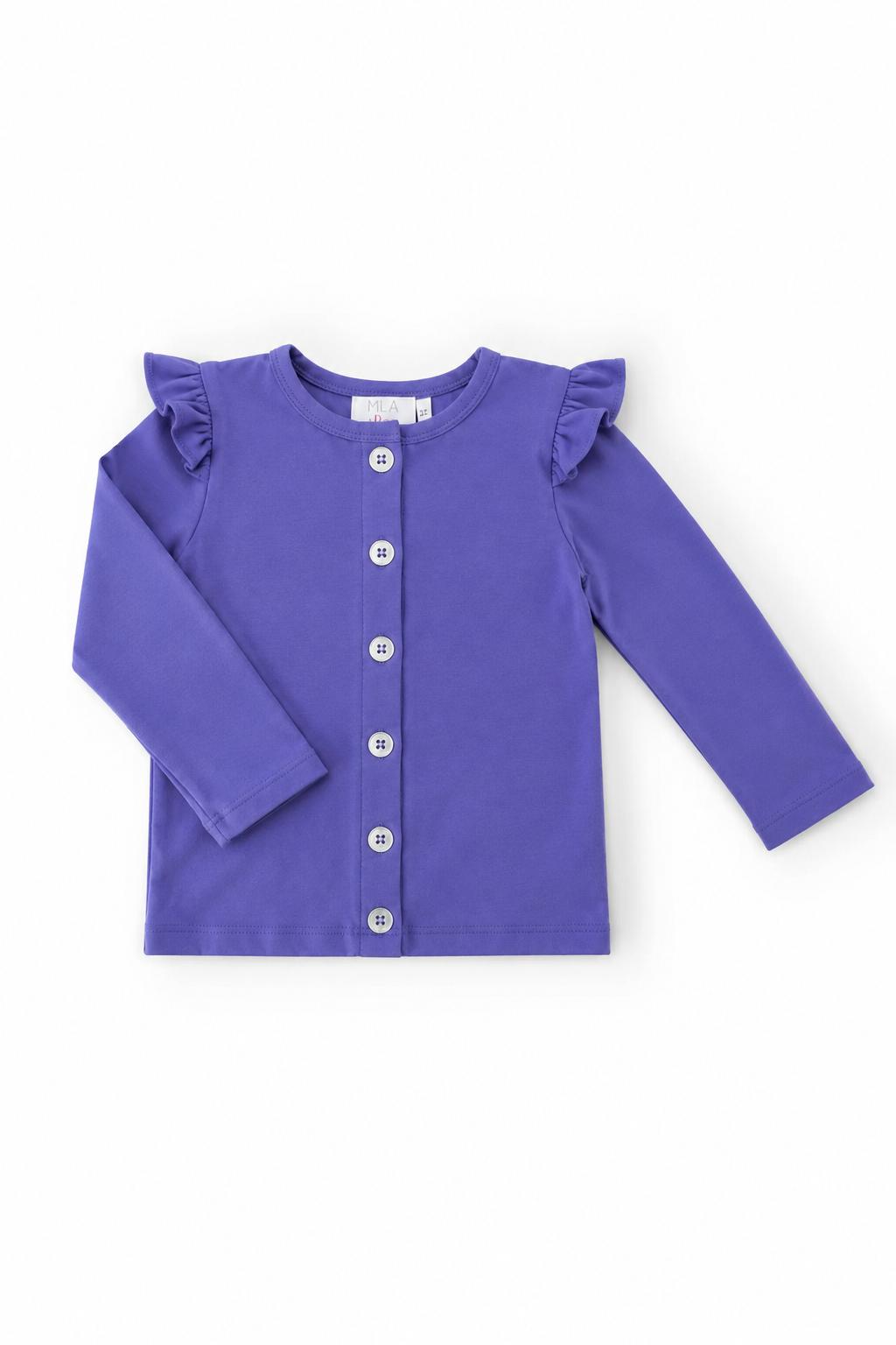 Periwinkle Ruffle Cardigan - Mila & Rose ® - Flyclothing LLC