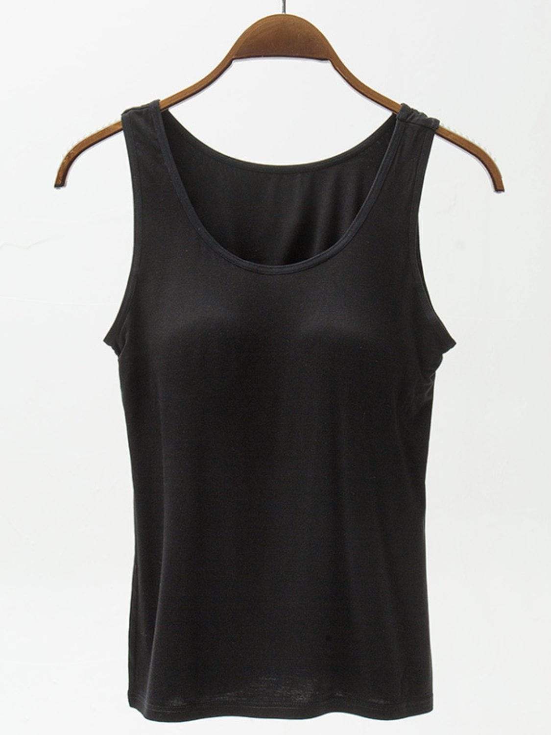 Full Size Wide Strap Modal Tank with Bra - Trendsi - Flyclothing LLC