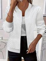 Textured Zip Up Long Sleeve Jacket - Trendsi - Flyclothing LLC