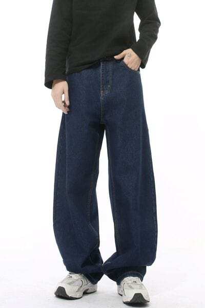 Wide Leg Jeans with Pockets - Trendsi - Flyclothing LLC