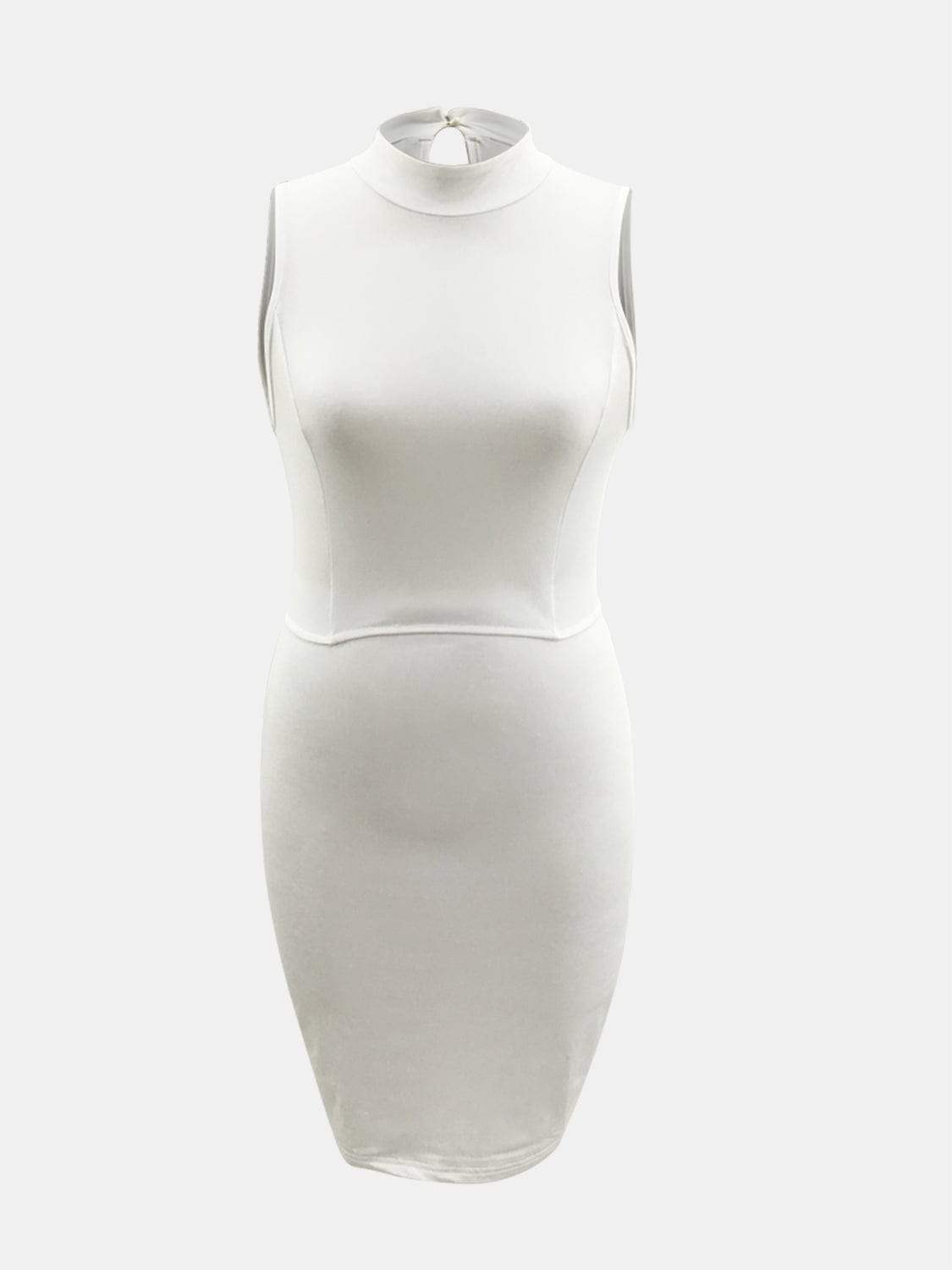 Cutout Mock Neck Sleeveless Dress - Trendsi - Flyclothing LLC
