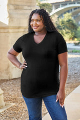 Basic Bae Bamboo Full Size V-Neck Short Sleeve T-Shirt - ShopBasicbae - Flyclothing LLC