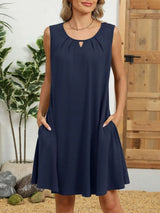 Round Neck Sleeveless Dress - Trendsi - Flyclothing LLC