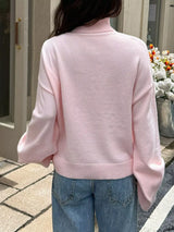 Turtleneck Long Sleeve Sweater - Trendsi - Flyclothing LLC