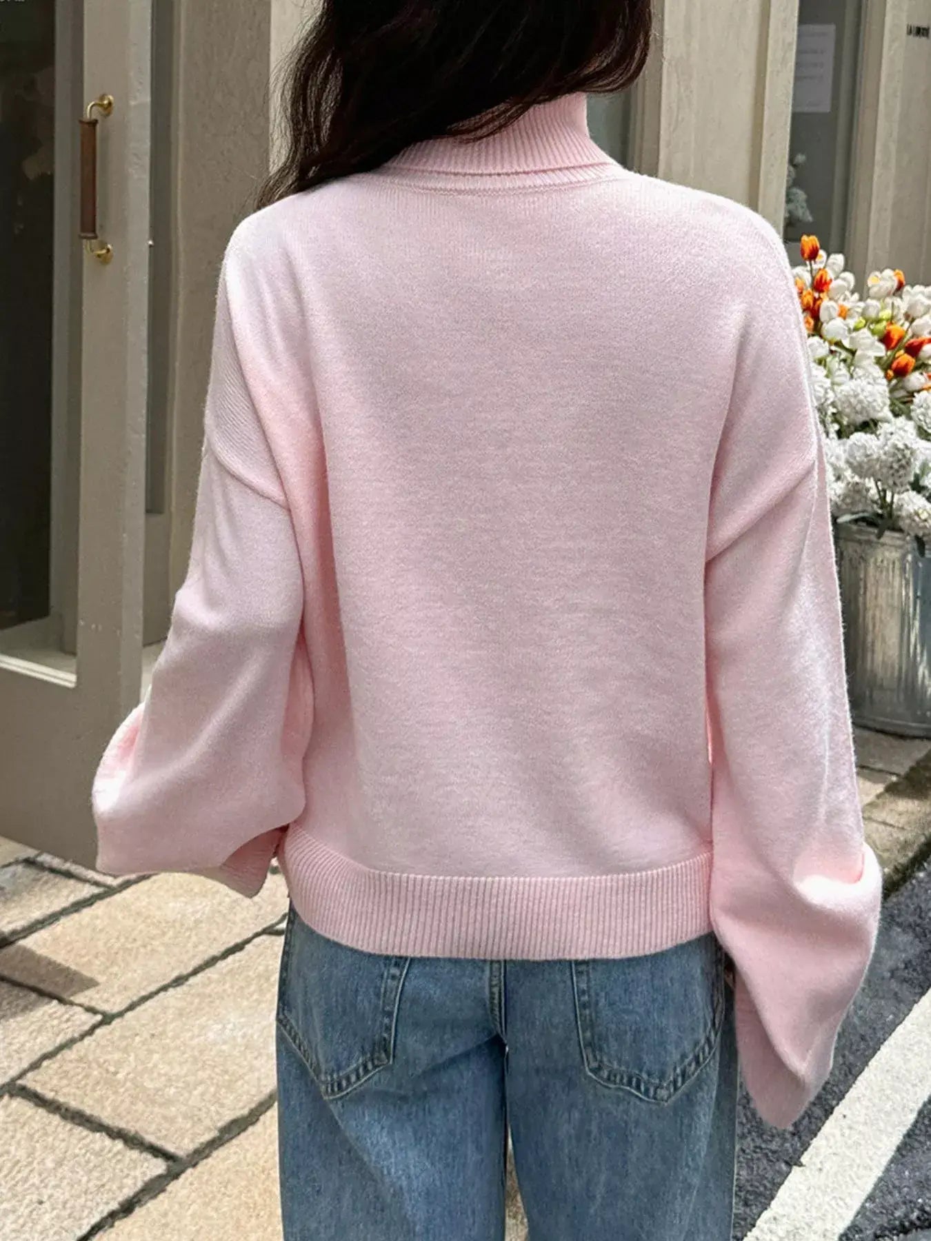 Turtleneck Long Sleeve Sweater - Trendsi - Flyclothing LLC