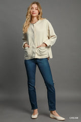 Umgee Textured Jacquard Jacket - Trendsi - Flyclothing LLC