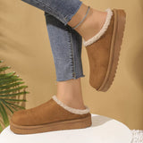 Plush Lined Round Toe Slippers - Trendsi - Flyclothing LLC