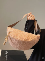 Sherpa Crossbody Bag with Adjustable Strap - Trendsi