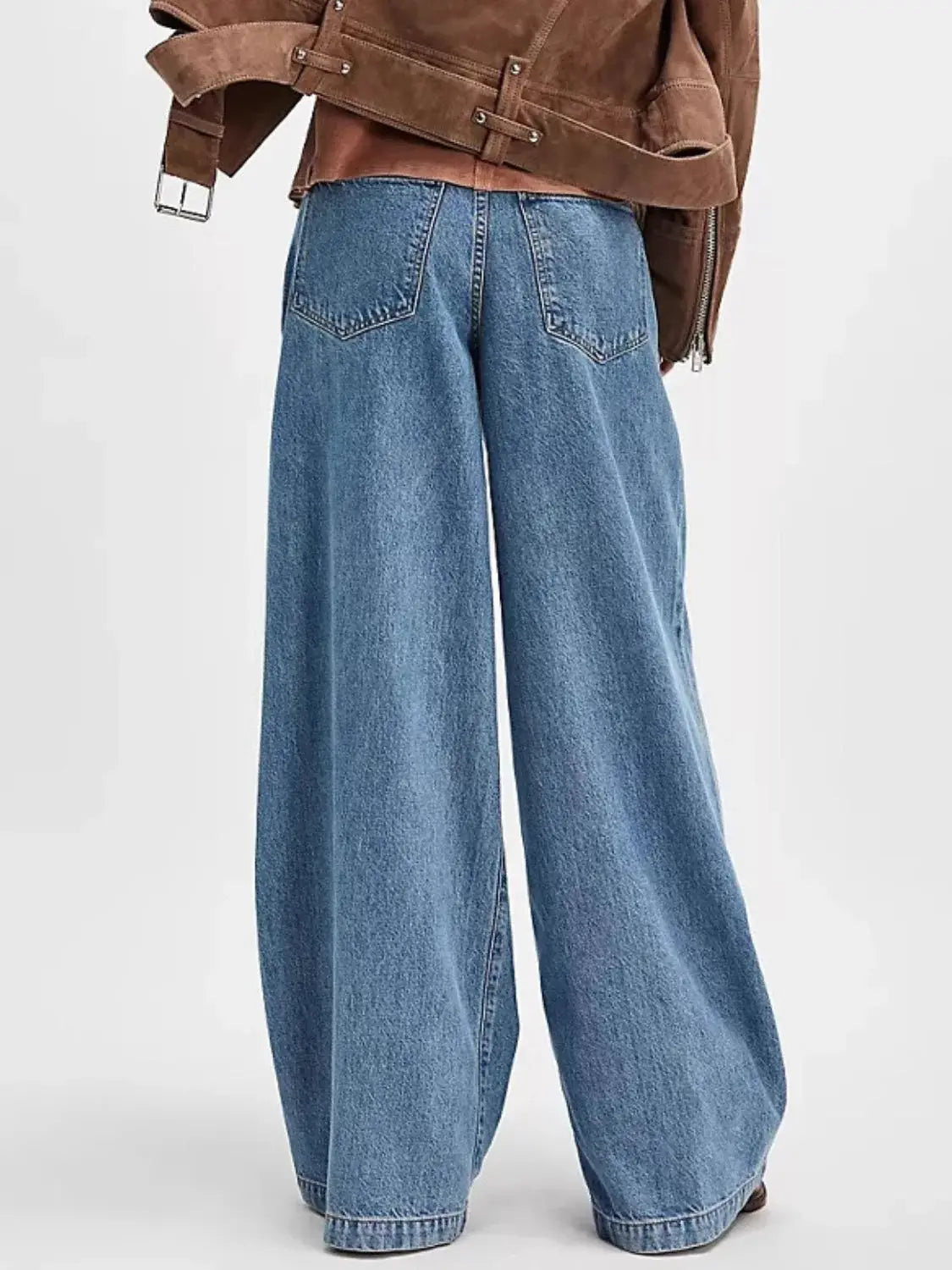 Wide Leg Jeans with Pockets - Trendsi - Flyclothing LLC