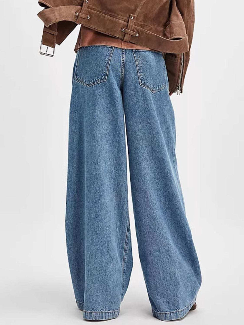 Wide Leg Jeans with Pockets - Trendsi - Flyclothing LLC