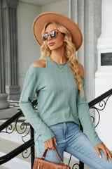 Dropped Shoulder Long Sleeve Blouse - Trendsi - Flyclothing LLC