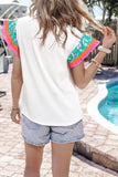 Ruffled Round Neck Cap Sleeve Top - Trendsi - Flyclothing LLC