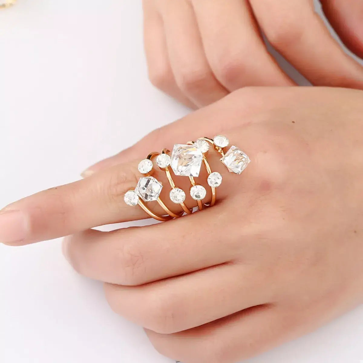 18K Gold-Plated Multi-Layered Ring - Trendsi - Flyclothing LLC