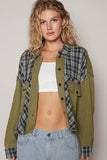 POL Plaid Button Down Shirt with Chest Pockets - Trendsi