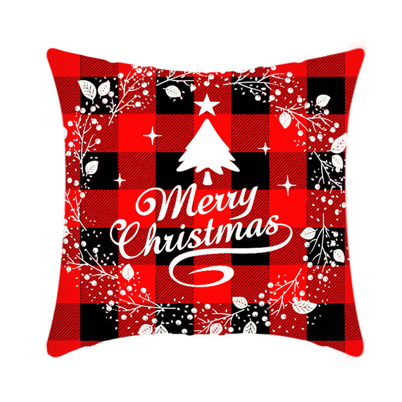 Merry Christmas Cushion Cover 45cm Elk Santa Claus Short Plush Sofa Pillow Cover Home Decor Pillowcase Christmas Decoration - My Store - Flyclothing LLC