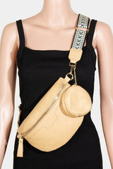 Fame PU Leather Weave Textured Crossbody Bag with Coin Purse - Trendsi