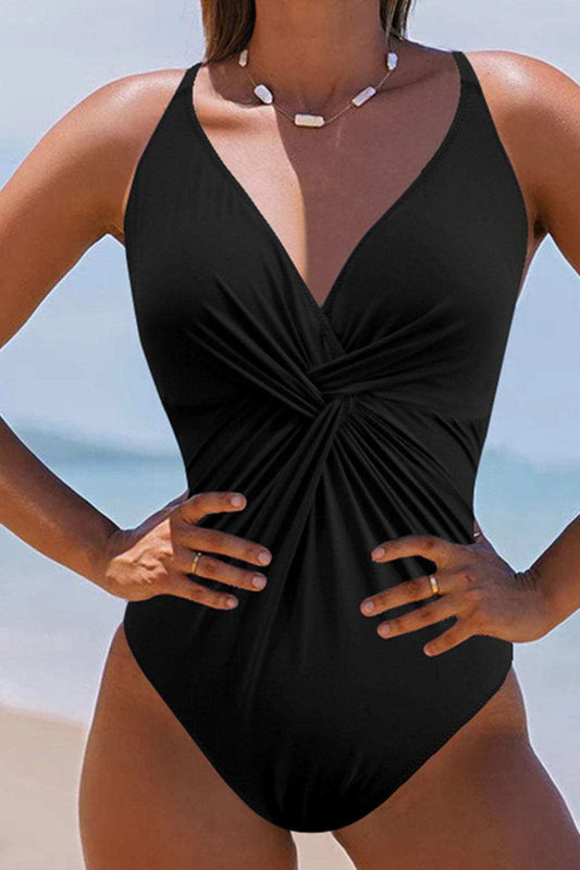 Twisted Crisscross V-Neck One-Piece Swimwear - Trendsi - Flyclothing LLC