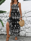 Printed Square Neck Maxi Cami Dress - Trendsi