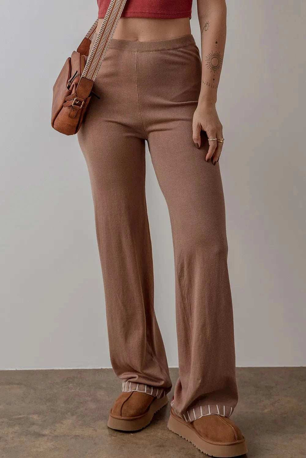 High Waist Pants - Trendsi - Flyclothing LLC