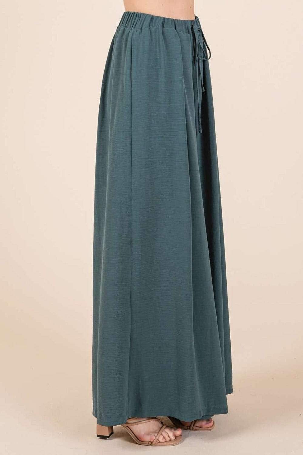 Mittoshop Pleated Wide Leg Pants - Trendsi - Flyclothing LLC