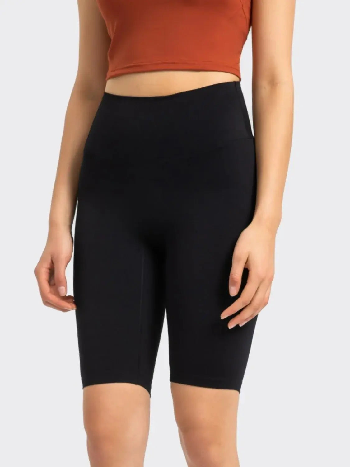 Millennia High Rise Wide Waistband Active Shorts - Trendsi - Flyclothing LLC