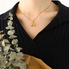 18K Gold-Plated Titanium Steel Puppy Shape Pendant Necklace - Trendsi
