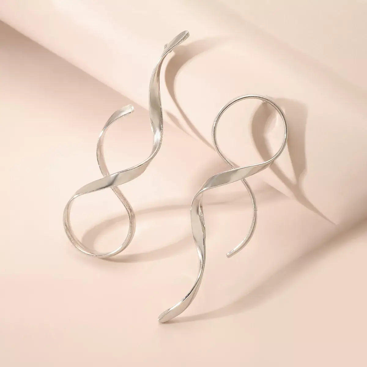 Alloy Spiral Drop Earrings - Trendsi - Flyclothing LLC