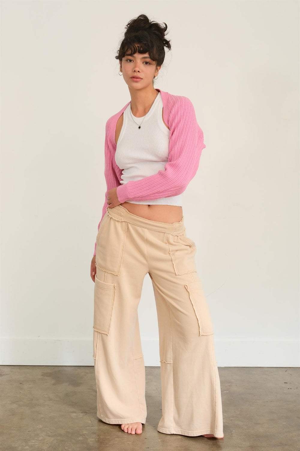 HYFVE Ribbed Knit Bolero Cardigan - Trendsi - Flyclothing LLC