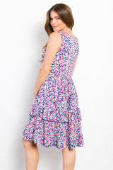 Be Stage Full Size Print Wrinkle Free Ruffled Dress - Trendsi