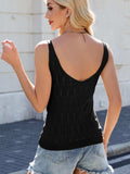 Eyelet Scoop Neck Knit Tank - Trendsi - Flyclothing LLC