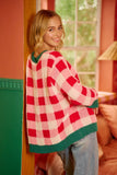 BiBi Christmas Theme Checker Board Sweater - Trendsi - Flyclothing LLC