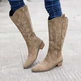 Point Toe Block Heels Boots - Trendsi - Flyclothing LLC