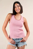 VERY J Blanket Style Sleeveless Knit Tank - Trendsi