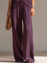 Full Size Zipper Front Tank and Wide-Leg Pants Set Plus Size - Trendsi - Flyclothing LLC