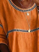 Full Size Hollow Out Round Neck Top Plus Size - Trendsi - Flyclothing LLC