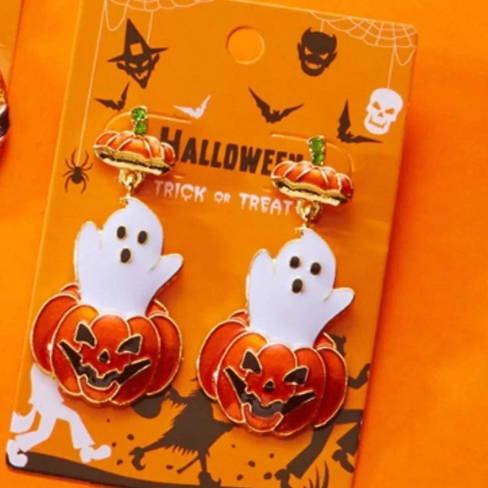 Halloween Ghost Pumpkin Dangle Earrings - Trendsi - Flyclothing LLC