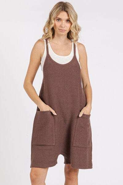 Mittoshop Scoop Neck Spaghetti Strap Overalls with Pockets - Trendsi - Flyclothing LLC