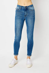 Judy Blue Full Size Cuffed Hem Skinny Jeans - Trendsi - Flyclothing LLC
