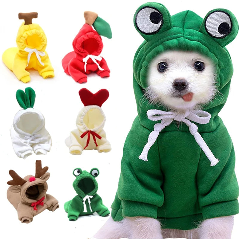 Cute Fruit Dog Clothes For Small Dogs Hoodies Winter Warm Fleece Pet Clothing Puppy Cat Costume Coat For French Chihuahua Outfit - My Store - Flyclothing LLC