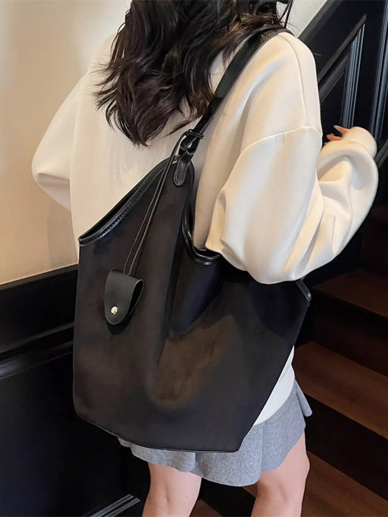 Solid Color Tote Bag - Trendsi - Flyclothing LLC