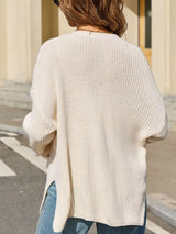 Oversized Knit Button-Down Cardigan - Trendsi - Flyclothing LLC