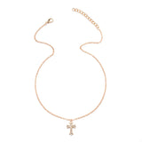 18K Gold-Plated Rhinestone Cross Necklace - Trendsi - Flyclothing LLC