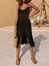Openwork Scoop Neck Spaghetti Strap Cover-Up Dress - Trendsi - Flyclothing LLC
