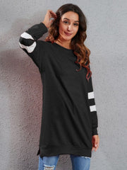 Full Size Striped Round Neck Long Sleeve T-Shirt - Trendsi